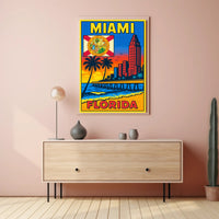 Miami, Florida Vibrant Cityscape Poster PosterGoat