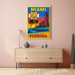 Miami, Florida Vibrant Cityscape Poster PosterGoat
