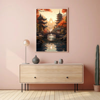 Tranquil Autumn In A Japanese Garden Poster