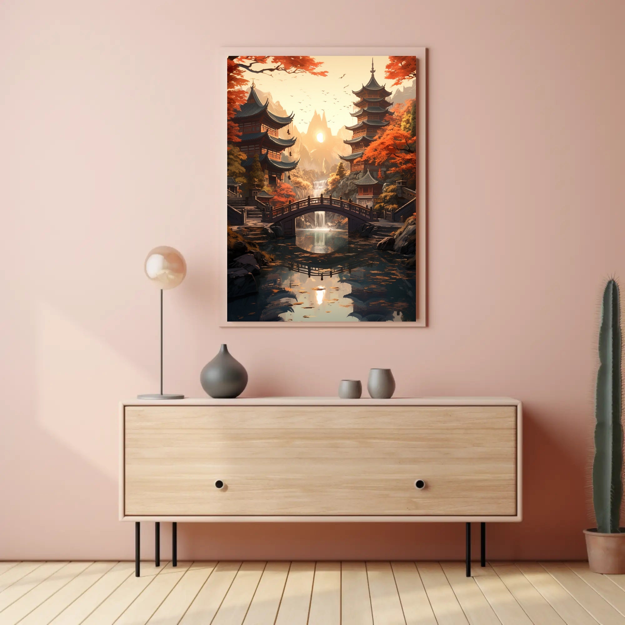 Tranquil Autumn In A Japanese Garden Poster