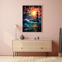 Lighthouse At Dusk Poster