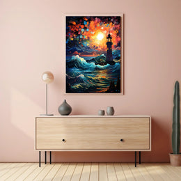 Lighthouse At Dusk Poster