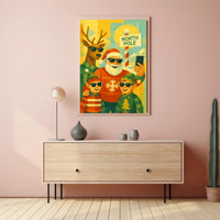 North Pole Selfie Santa Christmas Poster