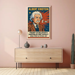 Albert Einstein Nobel Physics Vintage Poster