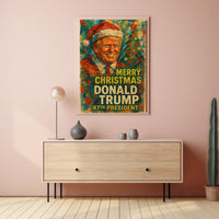 Festive Political Figure with Christmas, Political or Propaganda Poster