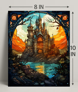 Enchanted Castle At Sunset Poster