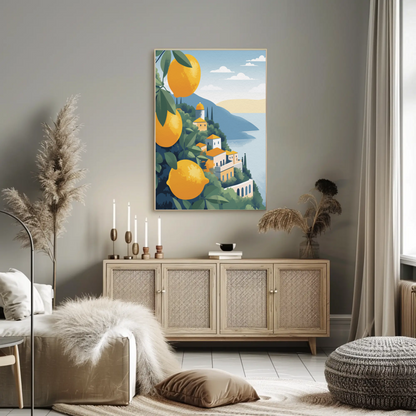 Lemon Trees Over Amalfi Coast Citrus View Travel Poster