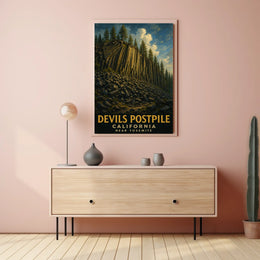 Devils Postpile California Landmark Poster