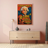 Albert Einstein Relativity Theory Scientific Concept Vintage Educational Wall Art Poster