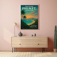 Phuket Travel Poster Vintage Beach Wall Art Print