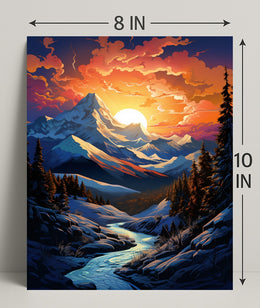 Majestic Mountain Sunset Poster