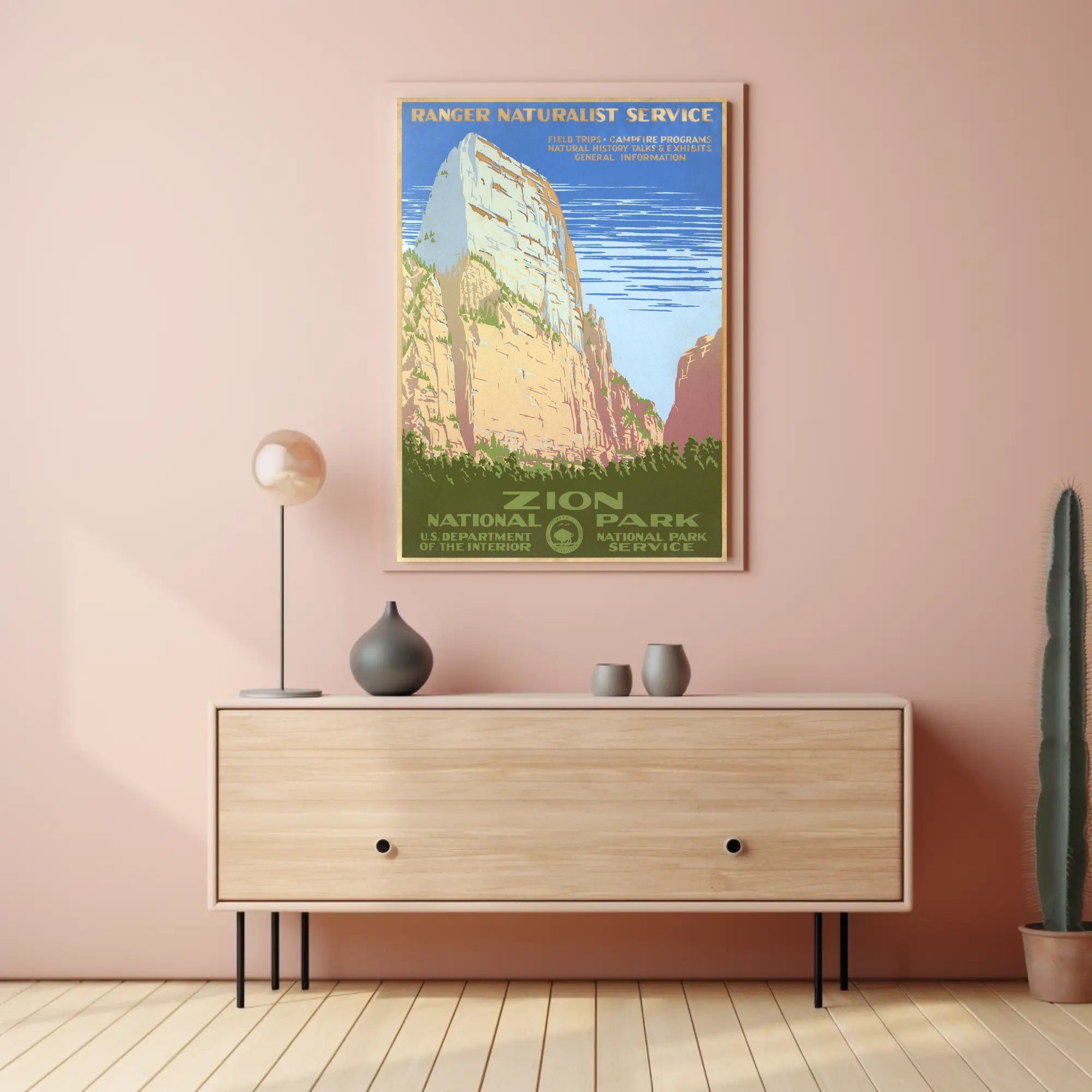 Zion National Park Vintage Ranger Poster Print