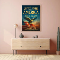 Patriotic Bald Eagle Americana Poster - Cultural or Heritage Poster PosterGoat