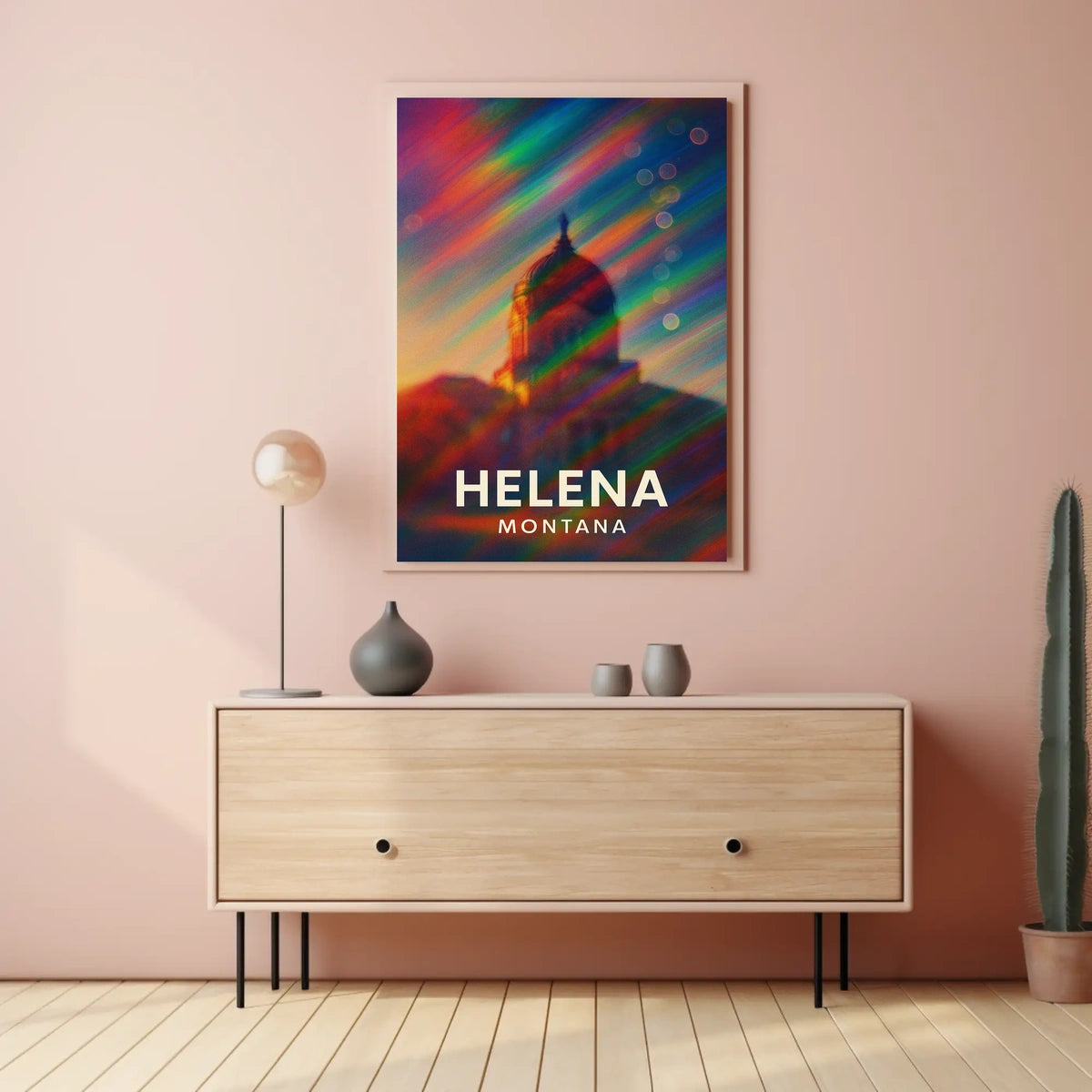 Helena Montana Skyline Vibrant Tribute Art Poster