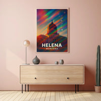 Helena Montana Skyline Vibrant Tribute Art Poster