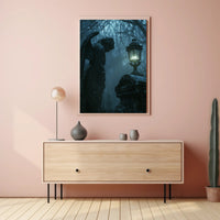 Eerie Angelic Cemetery Scene: Fantasy or Mythology Poster PosterGoat