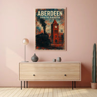 Aberdeen Vintage Travel Retro 80s Wanderlust Poster