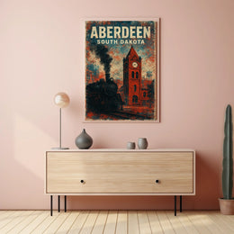 Aberdeen Vintage Travel Retro 80s Wanderlust Poster