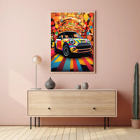 Vibrant Mini Cooper Pop Art for Artistic Poster Enthusiasts