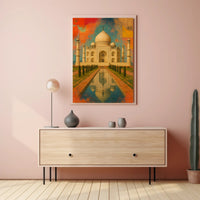 Taj Mahal Vibrant Art Print Cultural or Heritage Poster