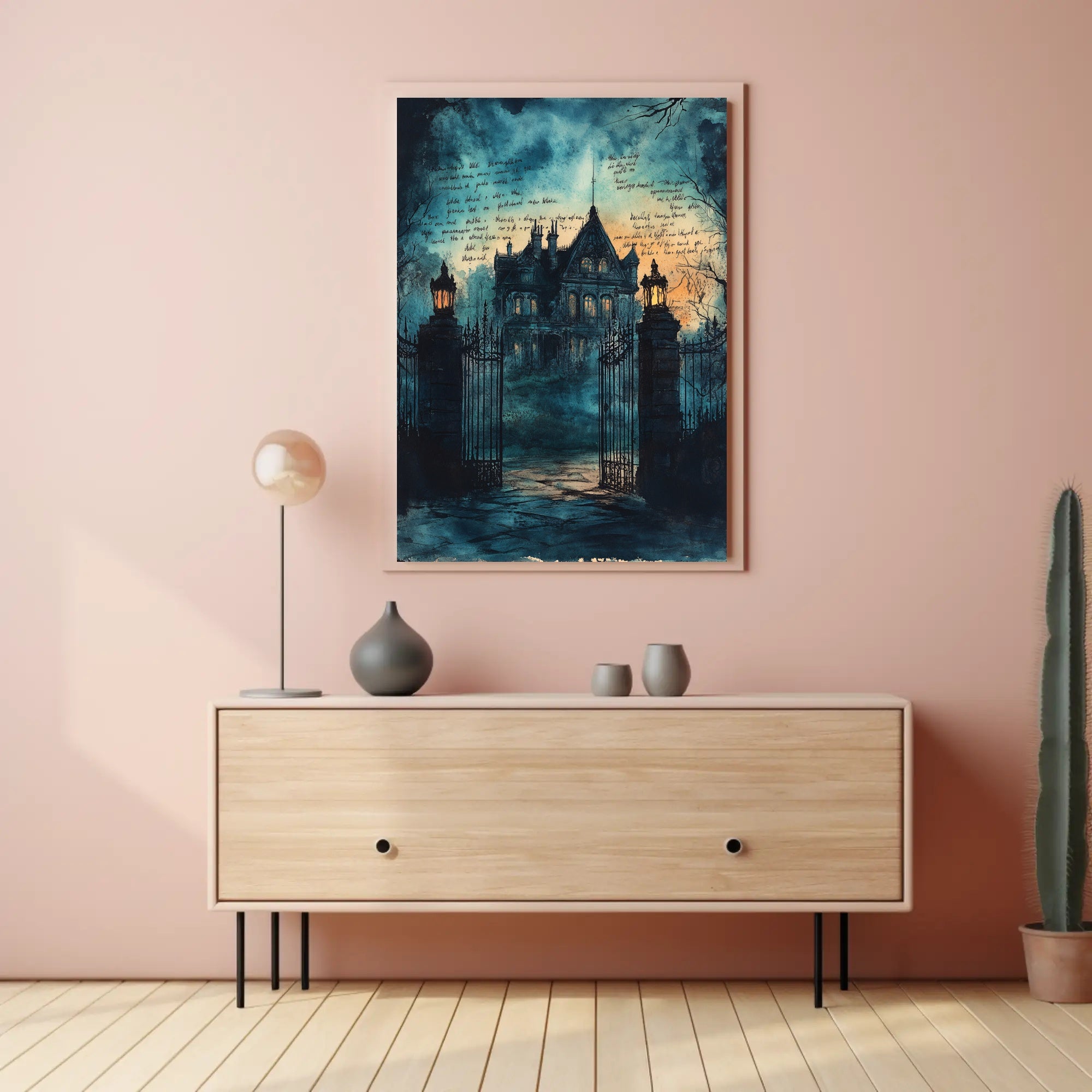 Haunted Manor At Dusk Poster