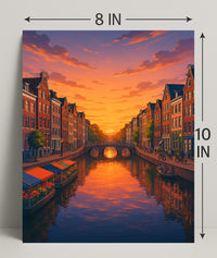 Sunset Over the Canal Poster PosterGoat
