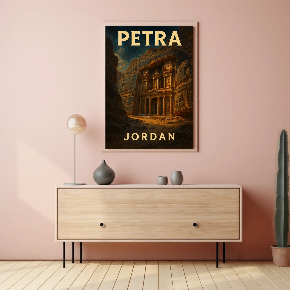 Petra Exploration Art Nouveau Vintage Travel Poster