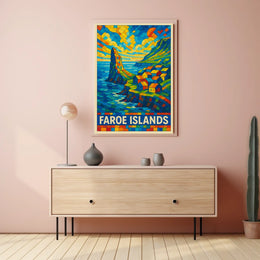 Faroe Islands Vibrant Mosaic Poster