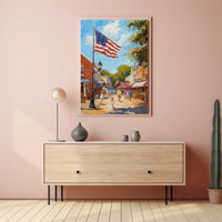 Classic American Town Square Scene Main Street Poster