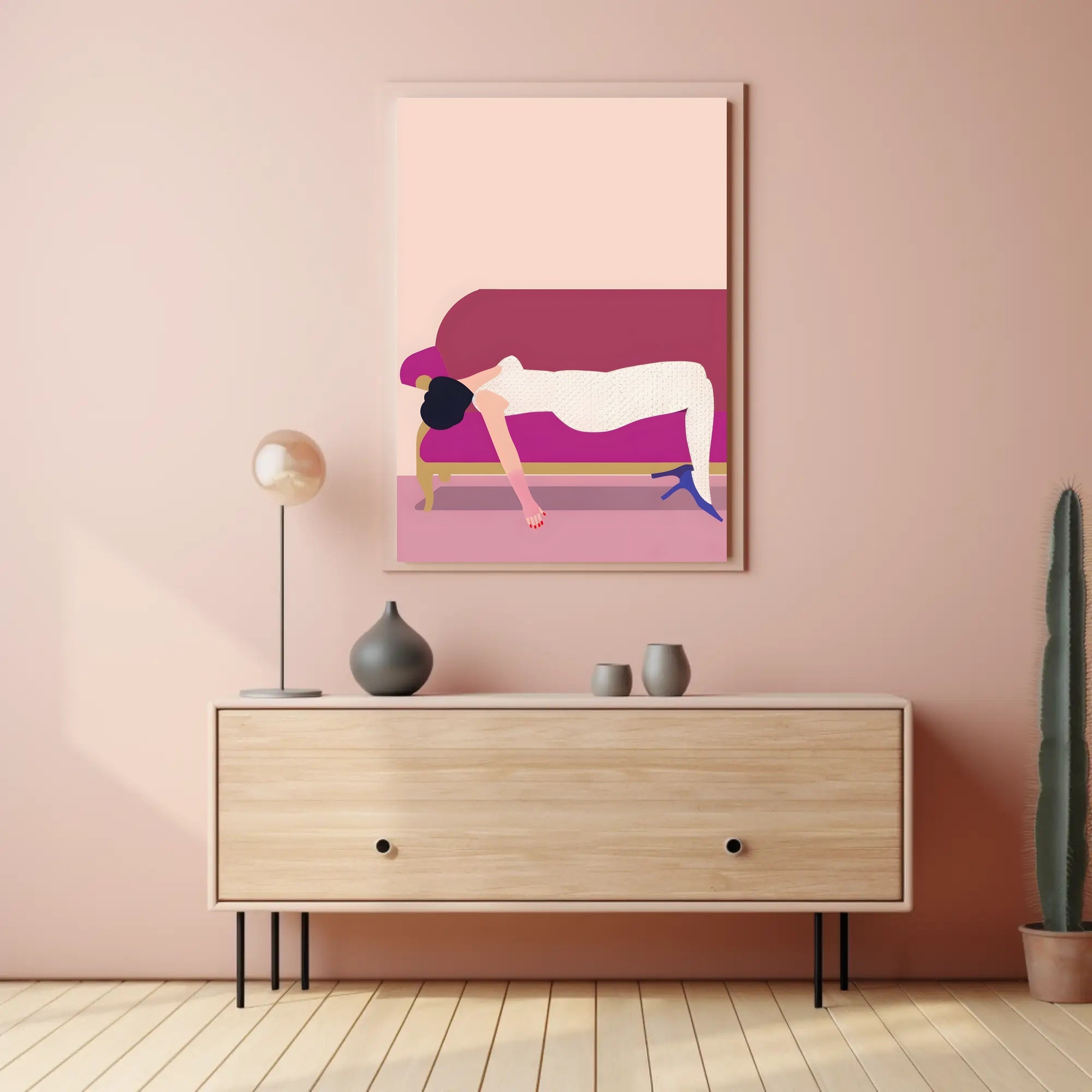 Reclined Elegance Scenic Wall Art Print for Decor