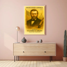 Ulysses S. Grant 18th President of the United States Vintage Watercolor Poster