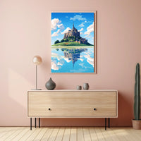 Majestic Castle Reflection: European Gothic Art Print