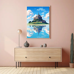 Majestic Castle Reflection: European Gothic Art Print
