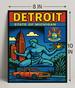 Detroit State of Michigan Poster PosterGoat