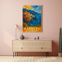 Amalfi Coast Poster Wall Art Coastal Decor Gift Idea