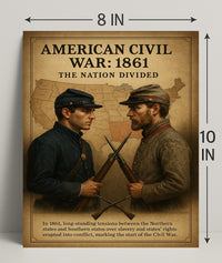 The Nation Divided American Civil War Poster PosterGoat