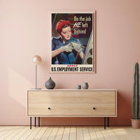 Rosie the Riveter WWII Propaganda Vintage Poster