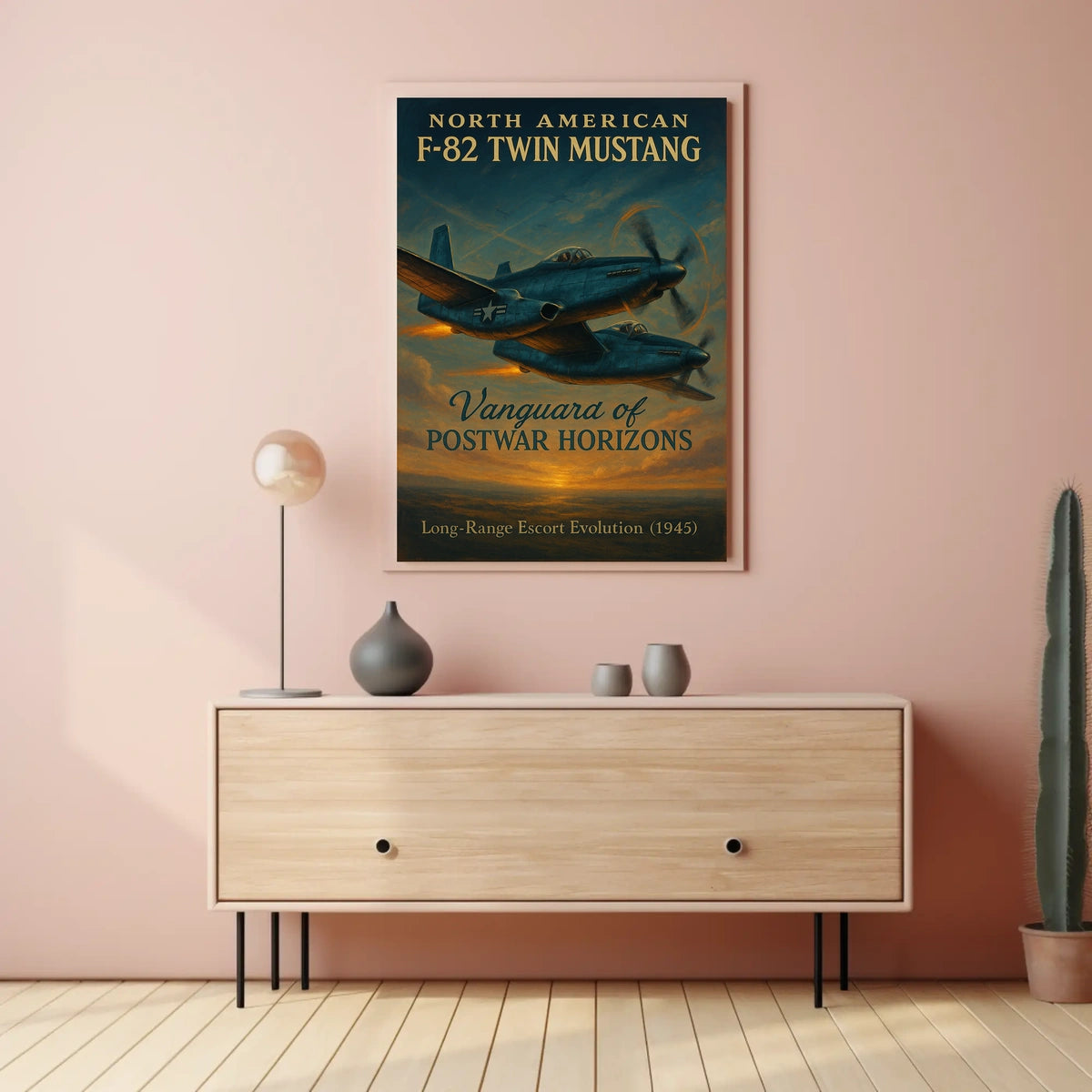 North American F-82 Twin Mustang Vintage Poster