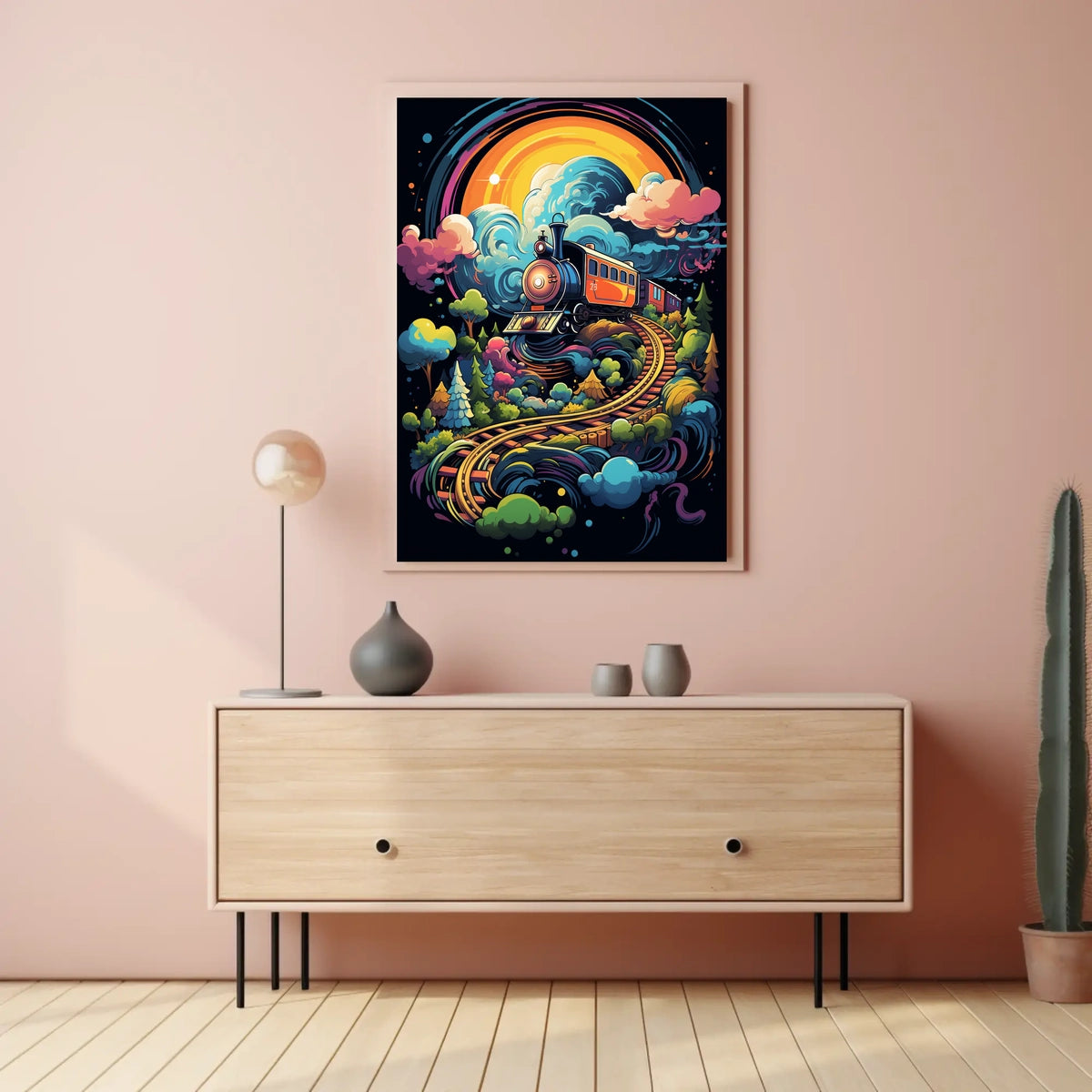 Whimsical Train Journey Poster