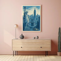 Iconic New York City Poster Wall Art NYC Skyline Decor