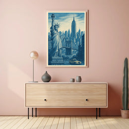 Iconic New York City Poster Wall Art NYC Skyline Decor