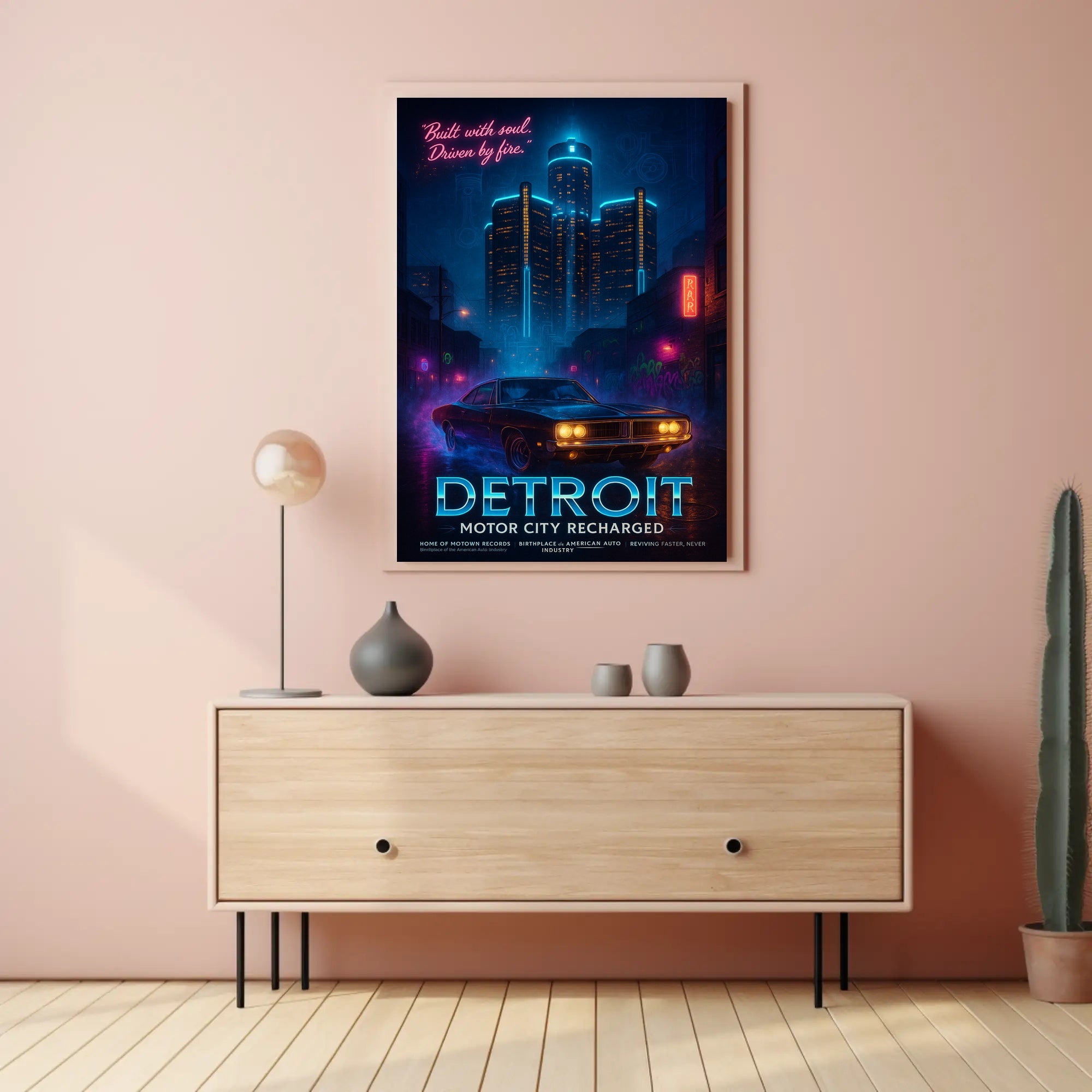 Detroit Motor City Recharged Wall Art Print PosterGoat
