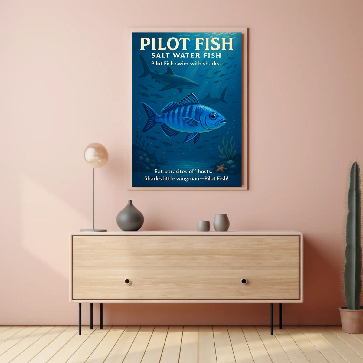 Pilot Fish Sharks Little Wingman Poster