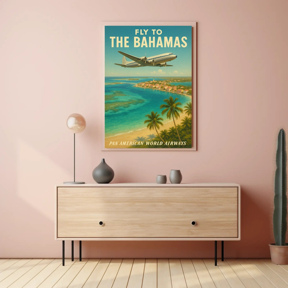 Fly to the Bahamas with Pan American World Airways Poster
