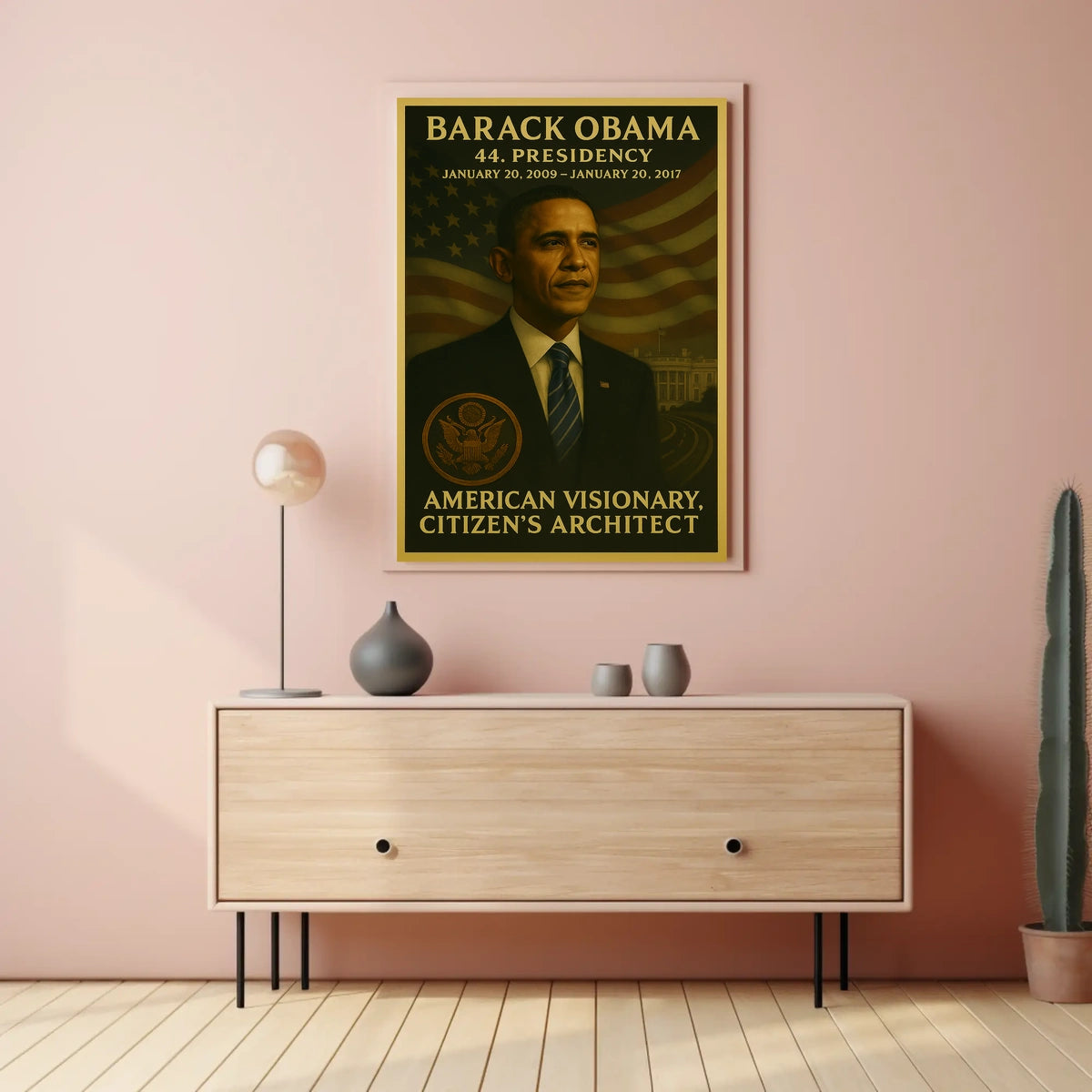 Barack Obama Stylized Presidential Portrait Historical Poster