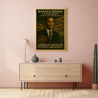 Barack Obama Stylized Presidential Portrait Historical Poster