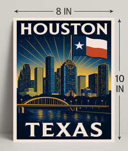 Houston, Texas Skyline Poster PosterGoat