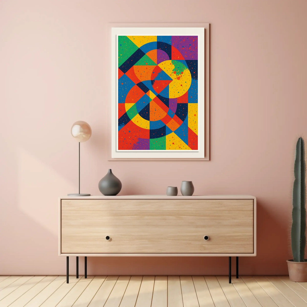 Vibrant Geometric Abstraction Poster