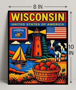 Wisconsin United States of America Poster PosterGoat