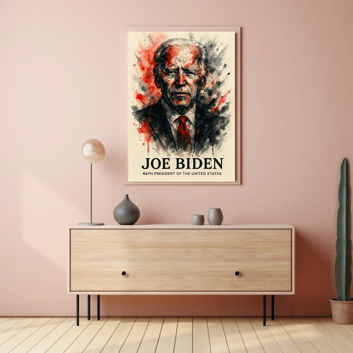 President Joe Biden Watercolor Art Poster - Historical or Presidential Poster